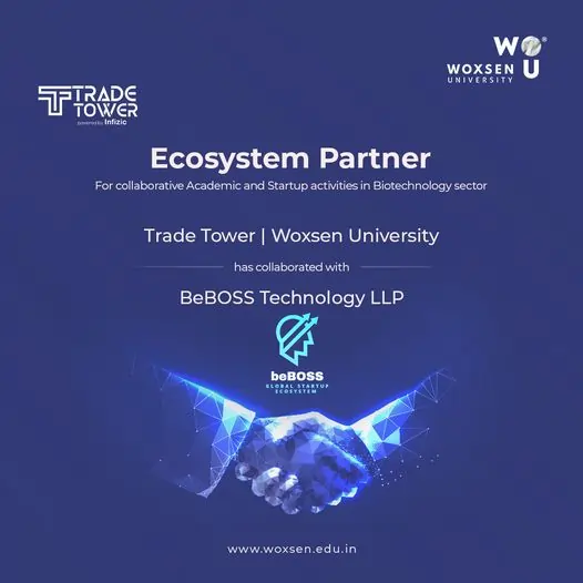 rade Tower-Startup Incubation Hub of Woxsen University partners with BeBOSS Technology LLP, a renowned entity in technology and entrepreneurship.