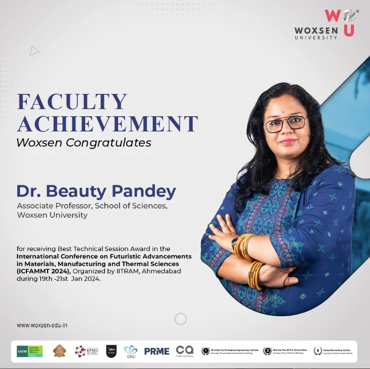 Faculty Achievements| Dr. Beauty Pandey awarded the Best Technical Session Award at ICFAMMT 2024