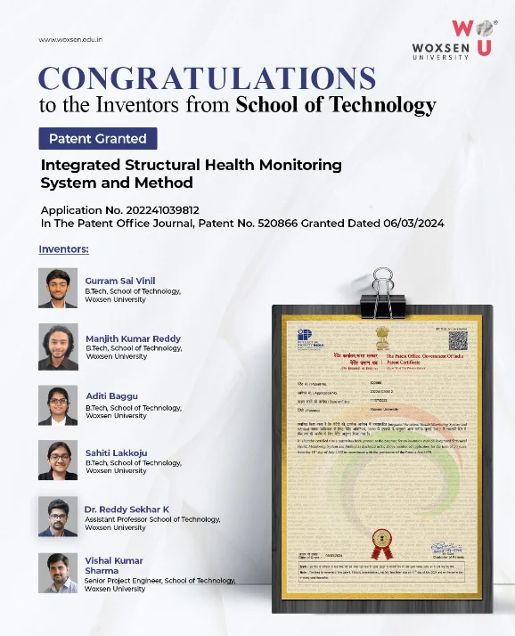 Patent granted for Integrated Structural Health Monitoring System and Method, School of Technology