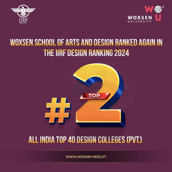Woxsen School of Arts & Design stands at Rank #2 All India Top Pvt. Design Colleges, 2024