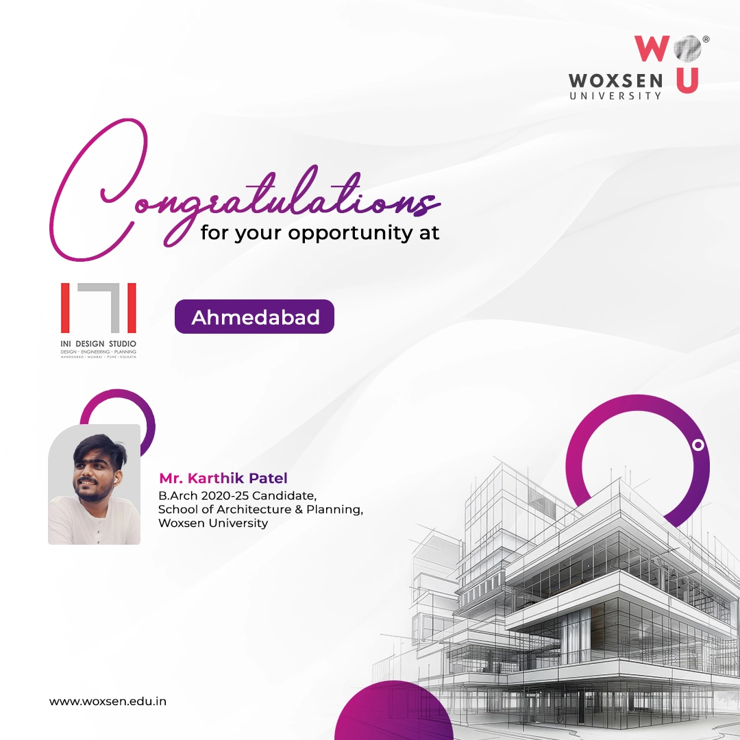 Woxsen’s Karthik Patel Secures Internship at INI Design Studio, Gaining Valuable Industry Experience