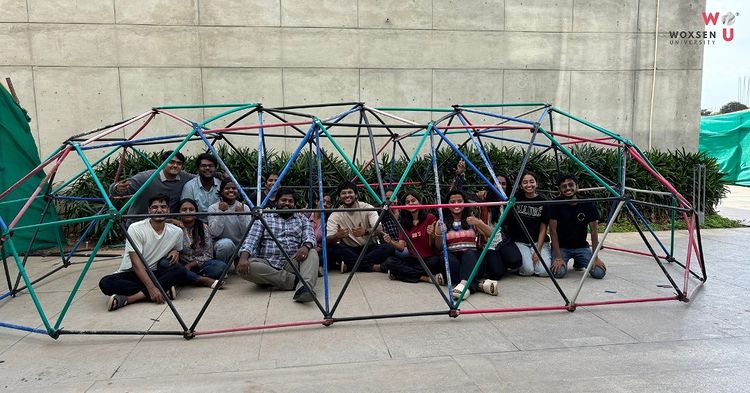 Woxsen B.Arch. students build geodesic domes with sustainable materials in hands-on project