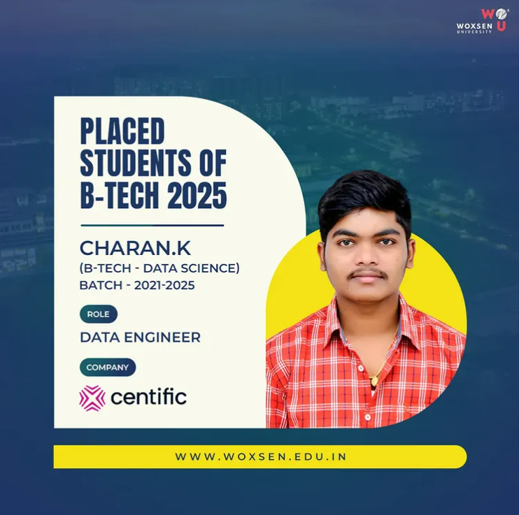 Charan K (B.Tech 2021-2025) Secures Data Engineer Placement at Centific!