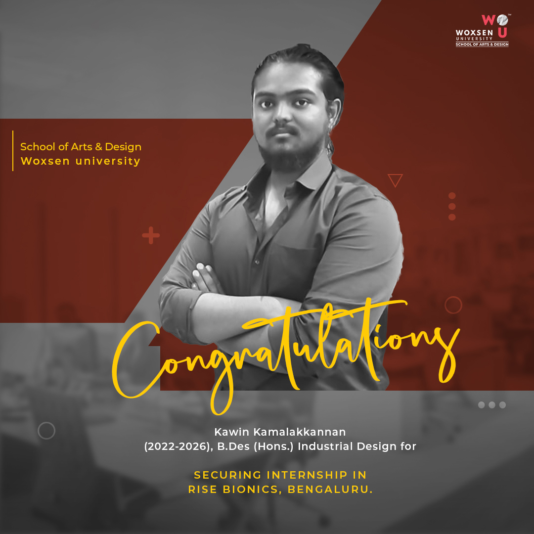 Kawin Kamalakkannan (B.Des 2022-2026) Secures Internship at Rise Bionics, Bengaluru!