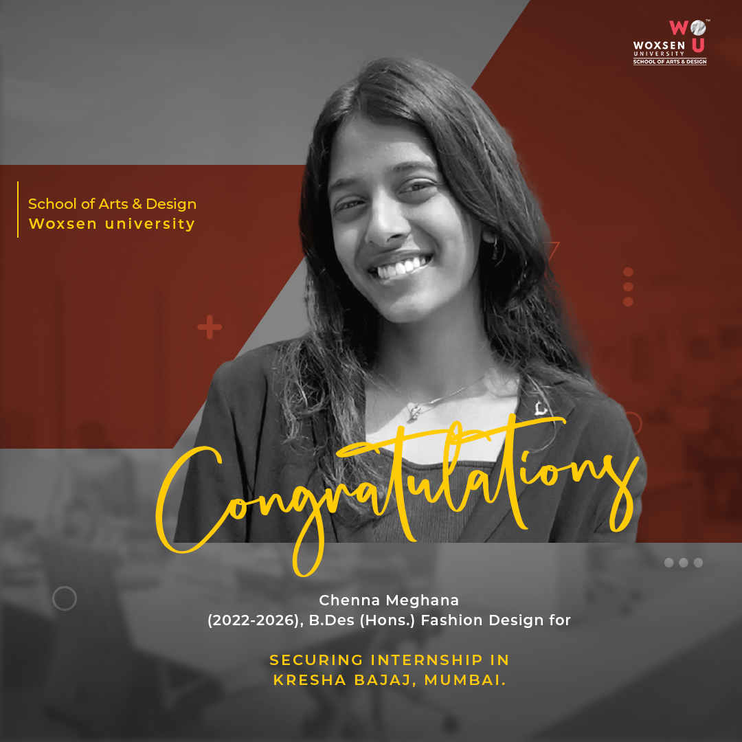 Chenna Meghana (B.Des 2022-2026) Secures Internship at Kresha Bajaj, Mumbai!