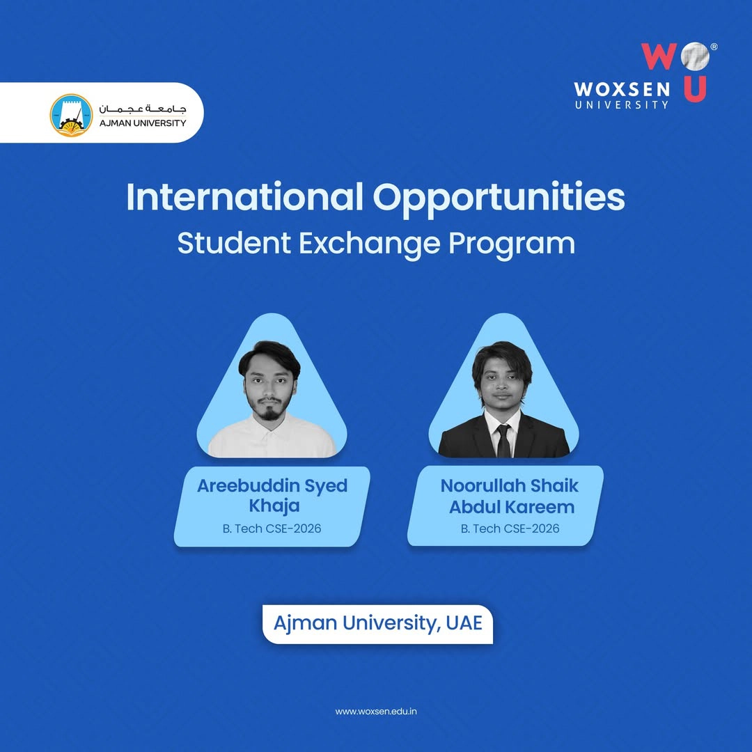 Areebuddin & Noorullah (B.Tech 2026) Selected for Exchange at Ajman University, UAE