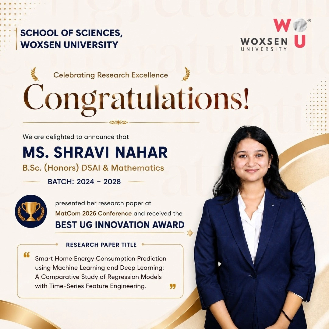 Student Research Excellence: Woxsen UG Student Wins Innovation Award at MatCom 2026